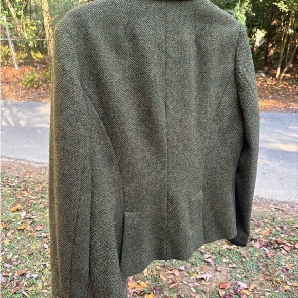 Vintage Boden Wool Herringbone English Blazer in Olive Size 10 / Excellent - Picture 9 of 10